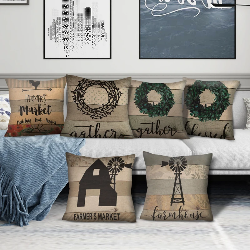 Чехол для подушки в скандинавском стиле Fuwatacchi Винтажные льняные наволочки с