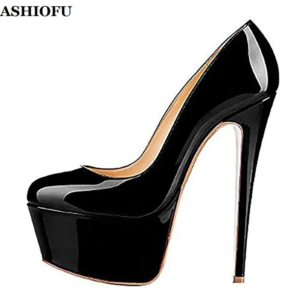 

ASHIOFU Classic Womens Handmade High Heel Pumps Night-club Party Slip-on Dress Shoes Wedding Office Fashion Pumps Shoes