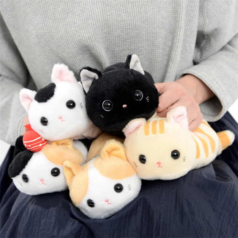 Креативный мягкий плюшевый милый чехол карандаш Kawaii Lying Doze Bow Cat пенал сумка для