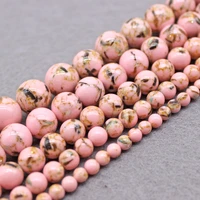 pink shell turquoises stone synthesis beads loose round spacer beads for jewelry making diy bracelets 15strand 4681012mm