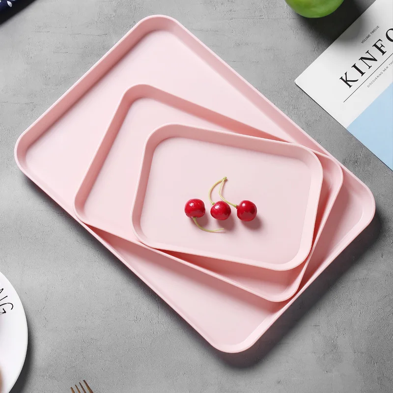 

Exquisite Nordic Creative Rectangular Tray Dinner Plate Fruit Plate Kitchen Storage Box Household Dessert Tray Kitchen Supplies