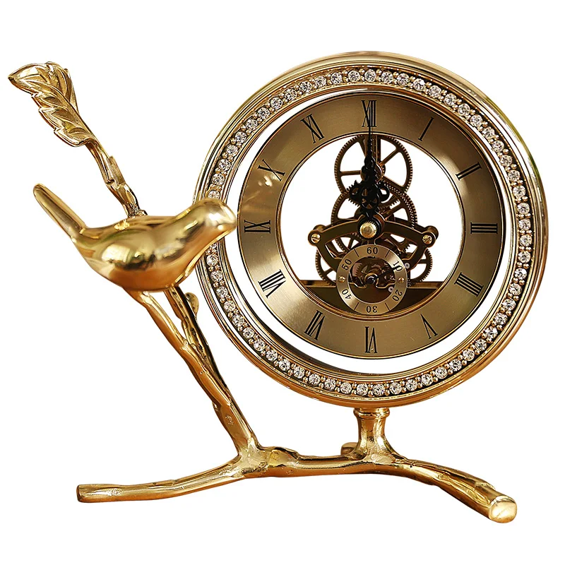 Металлические цифровые часы с будильником роскошные большие беззвучные золотым