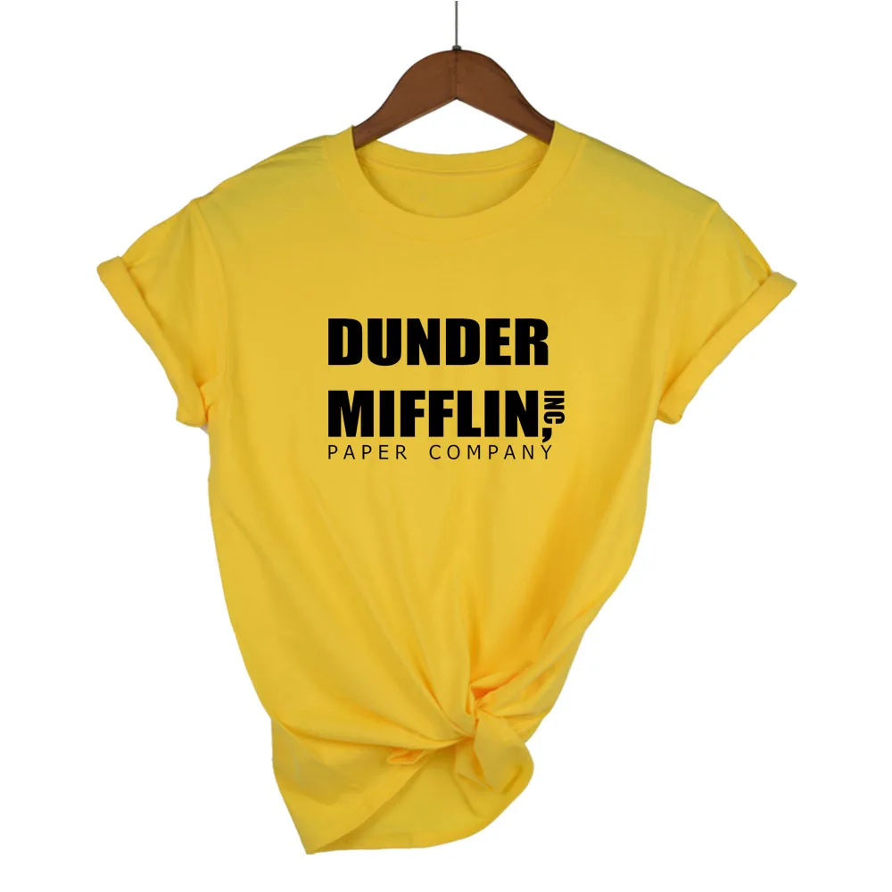 Офисная Футболка женская dander Mifflin inc. бумажная компания Wernham Hogg ТВ шоу Майкл Скотт Космос женская футболка