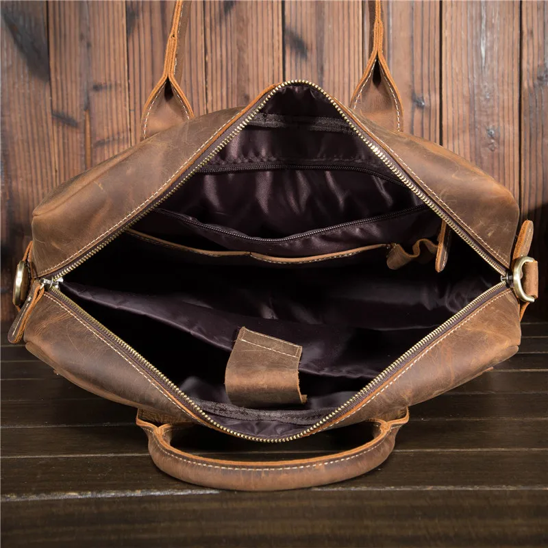 Мужской портфель из натуральной кожи Вместительная деловая сумка для ноутбука 16