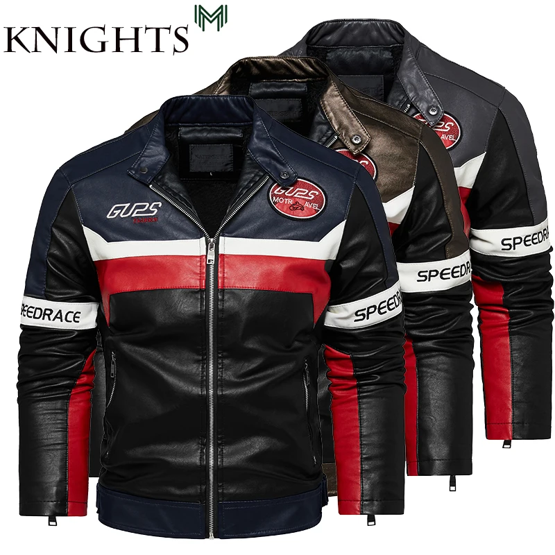 2021 New Men's Autumn And Winter Coat Leather Jacket Motorcycle Style Male Racing Car Casual Jackets for Men Warm Overcoat L-3Xl