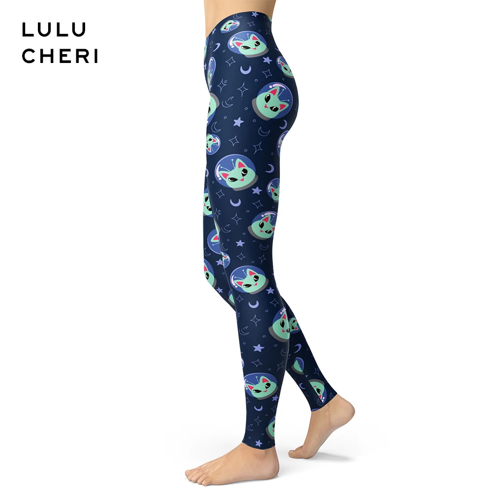 Леггинсы женские неоновые с высокой талией милые эластичные облегающие штаны