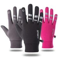 autumn and winter men and women outdoor cycling gloves full finger sports non slip plus velvet warm gloves