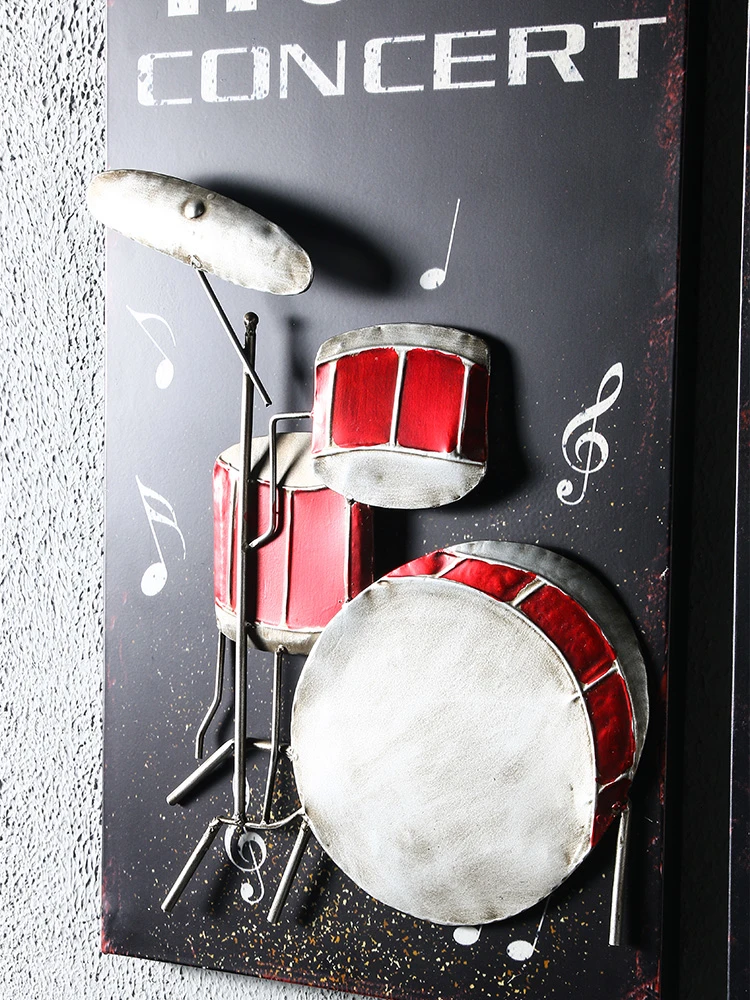 

Industry Wind Metope Ornament Bar Hanging Ornaments Wall Three-dimensional Iron Art Guitar Musical Instruments Pendant