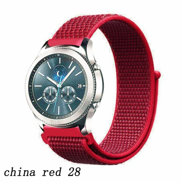 china red 28 Gear s3 Frontier ремешок для samsung Galaxy watch 46 мм активный 2 42 мм amazfit ремешок Bip 20 мм 22 мм ремешок для часов huawei watch gt ремешок - Цвет ремешка: china red 28