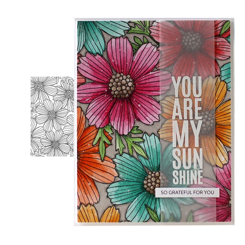 Jcarter прозрачные украшения подсолнечника фон резиновый штамп силиконовый