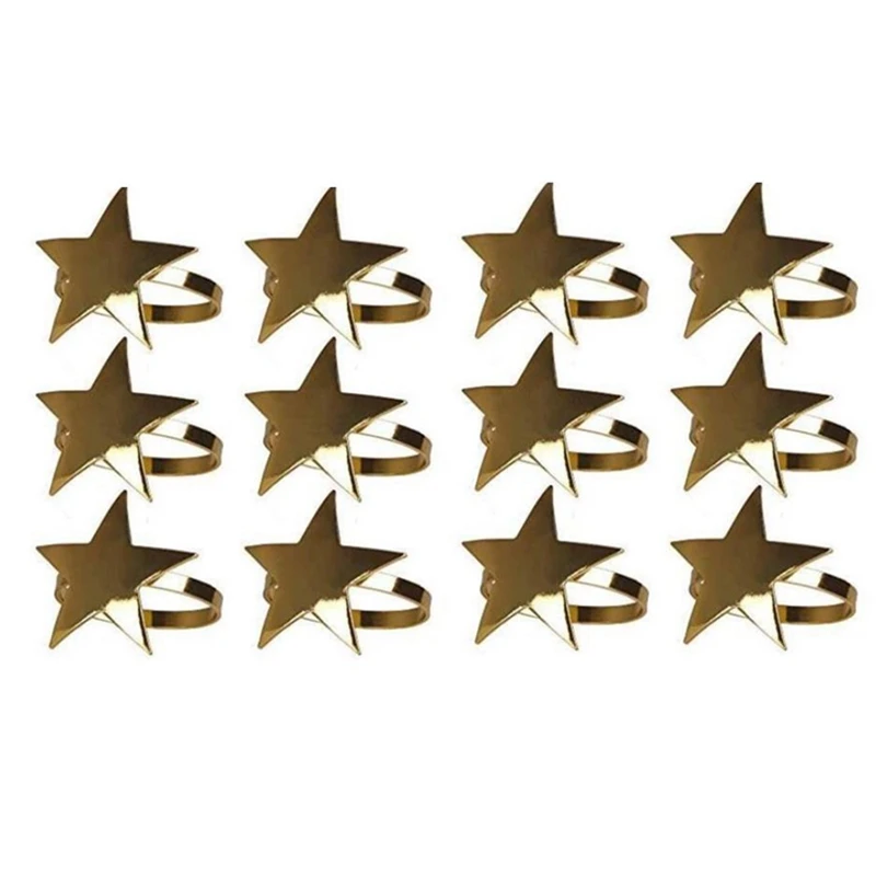 

12 Pcs Five-Pointed Star Napkin Ring,Christmas Napkin Ring Suitable For Holiday Parties,Dinners,Wedding Receptions,Etc CNIM Hot