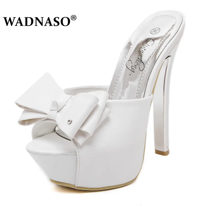 Женские летние туфли с открытым носком на высоком каблуке 14 см|Тапочки| |