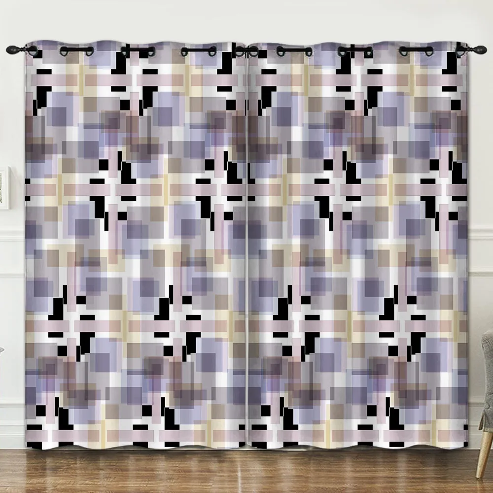 Красочные геометрические украшения для комнаты занавески фоновые тканевые