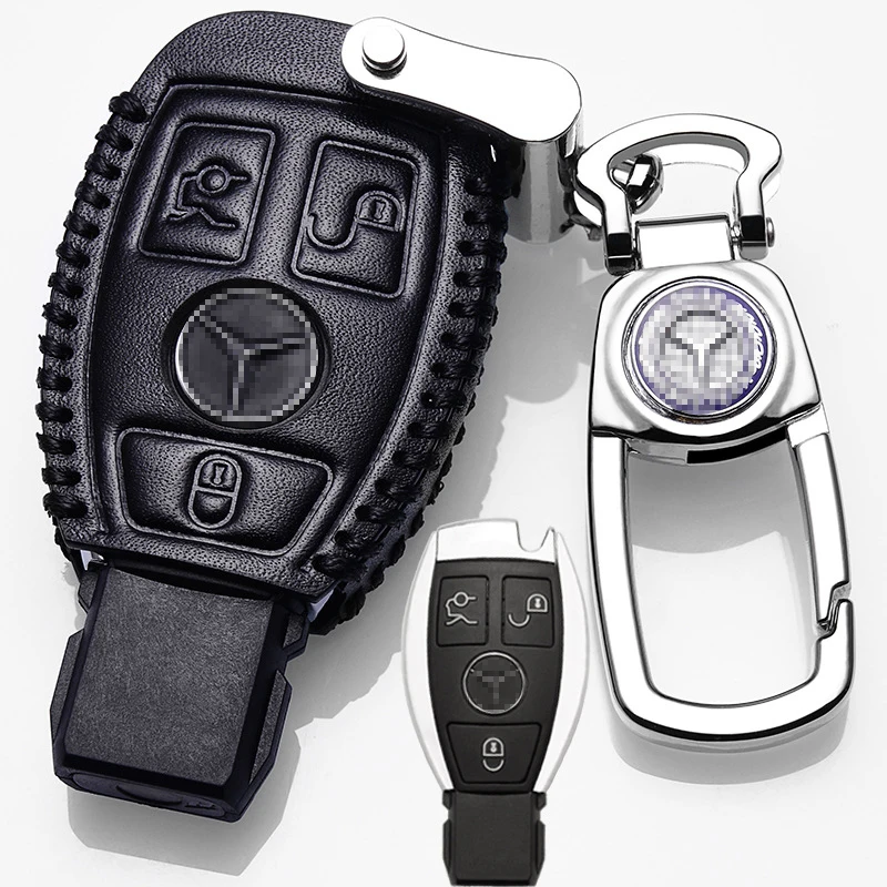 

Чехол для автомобильного ключа из натуральной кожи, чехол для брелока Mercedes Benz CLS CLA GL R SLK AMG A B C S Class, аксессуары для удаленного управления