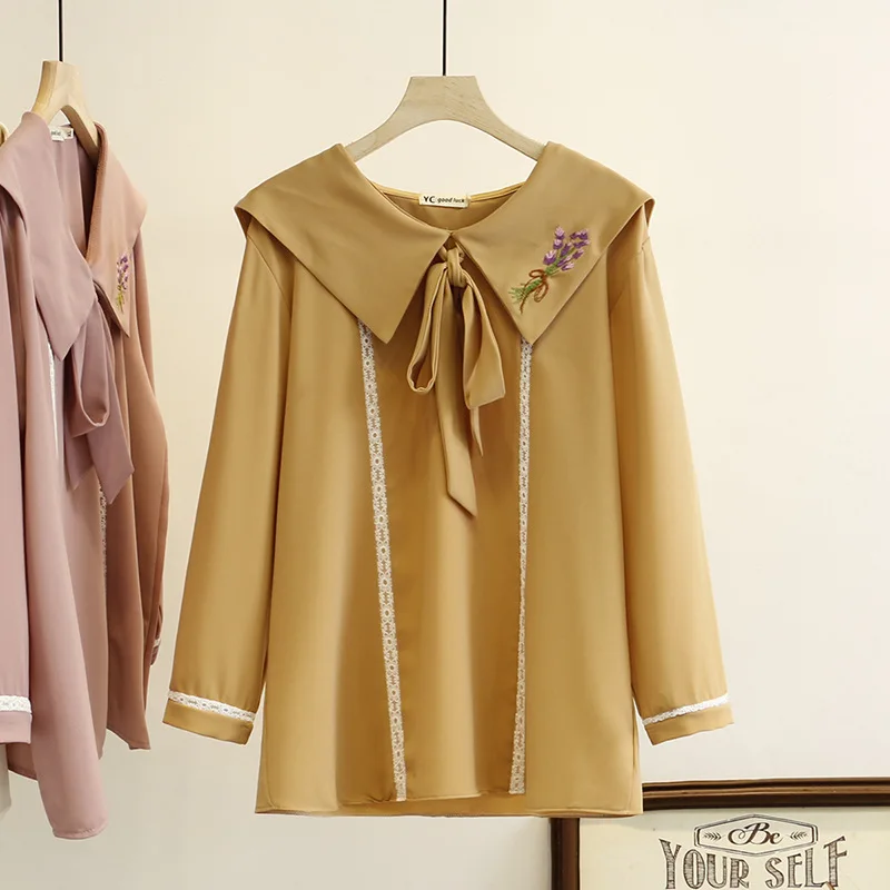 Весенняя женская рубашка большого размера блузка женские топы вышивка
