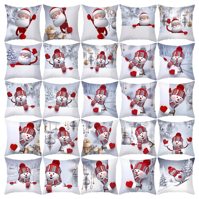 

Новые рождественские наволочки Серебряная Снеговик диван спальня гостиная украшения