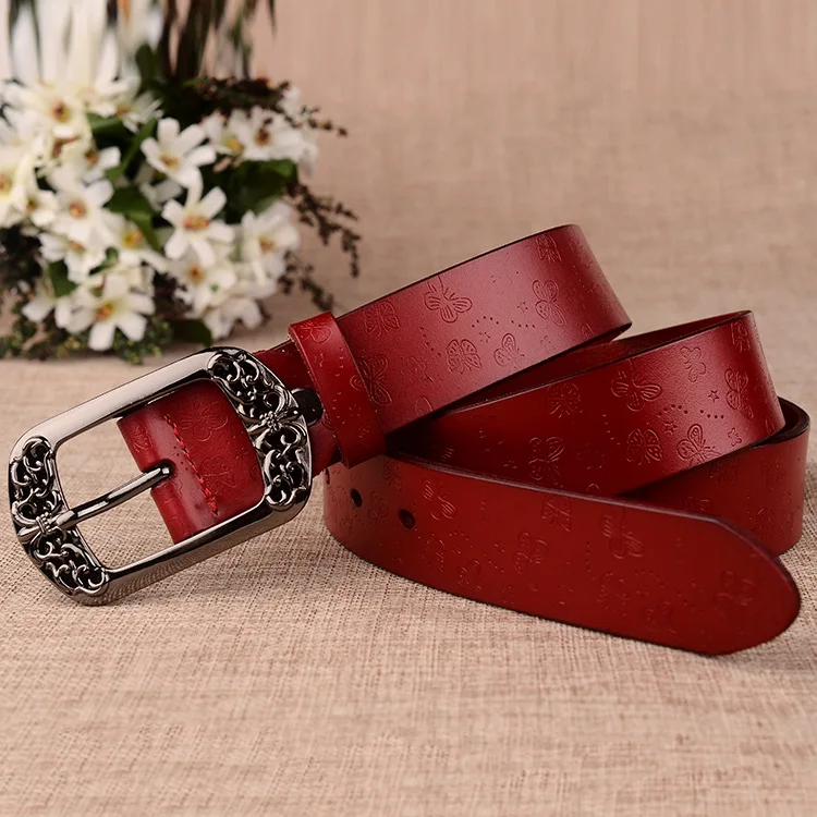 New Women's Leather Belt New Fashion High-grade Genuine Pure Men Belt Jeans European American Vintage Personality Punk Luxury