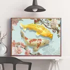 Алмазная вышивка сделай сам, Золотая Рыба, полная квадратная круглая алмазная живопись, фотография стразы, настенное искусство GJ856