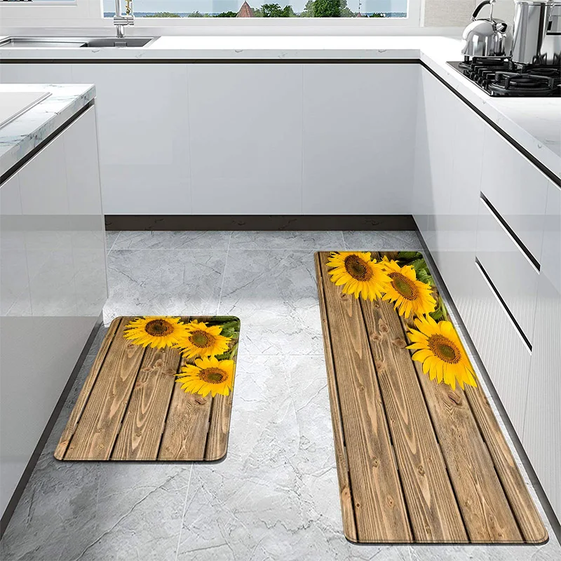 Скандинавский ковер с подсолнухами Придверный коврик для прихожей кухни