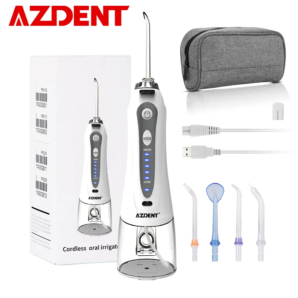 

New 1 Set Portable Oral Irrigator with Travel Case Bag USB Charger Water Dental Flosser Irrigation Tooth Pick Floss 240ml 5 Tips