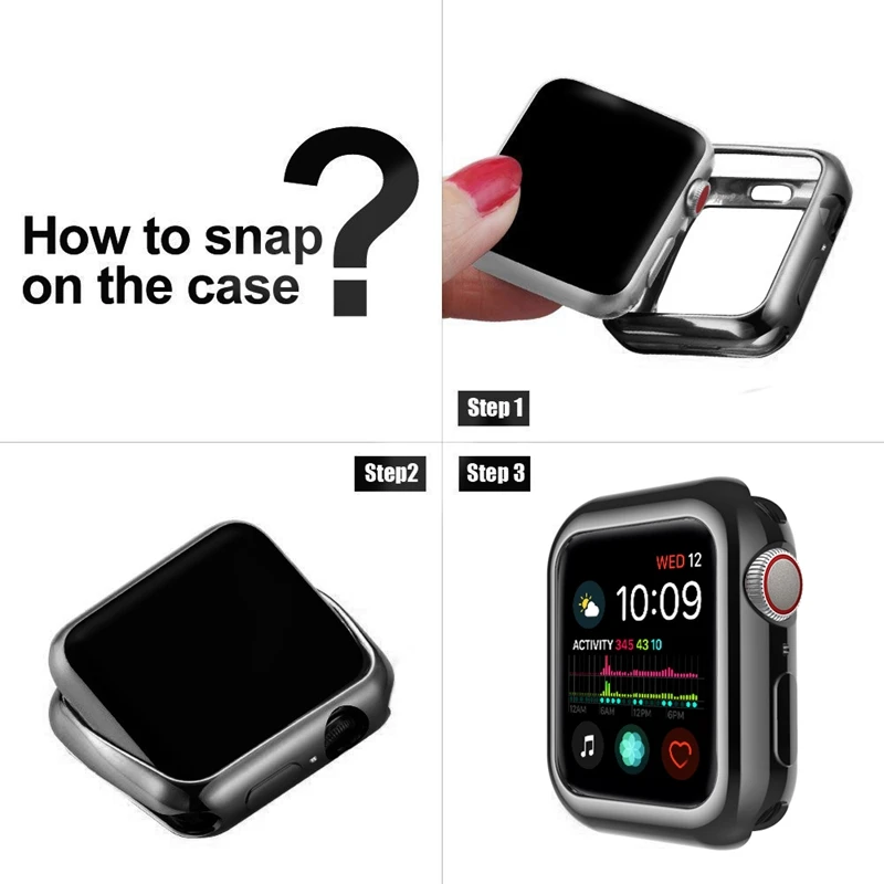 Чехол для Apple Watch 44 мм 40 iWatch 42 38 мягкий чехол-бампер из ТПУ с покрытием Защита