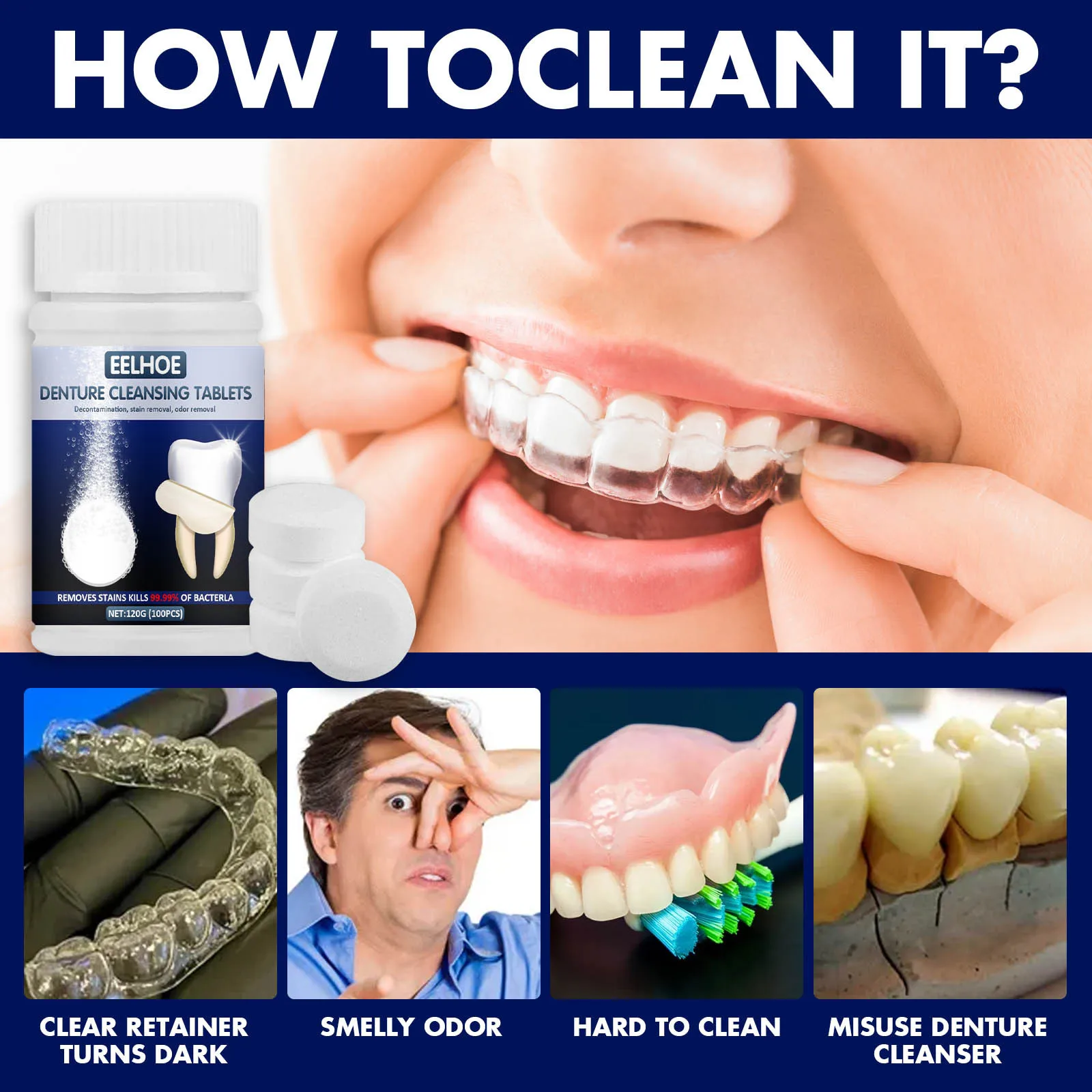 

Denture Cleaning Effervescent Tablet Denture Cleaning Denture Care