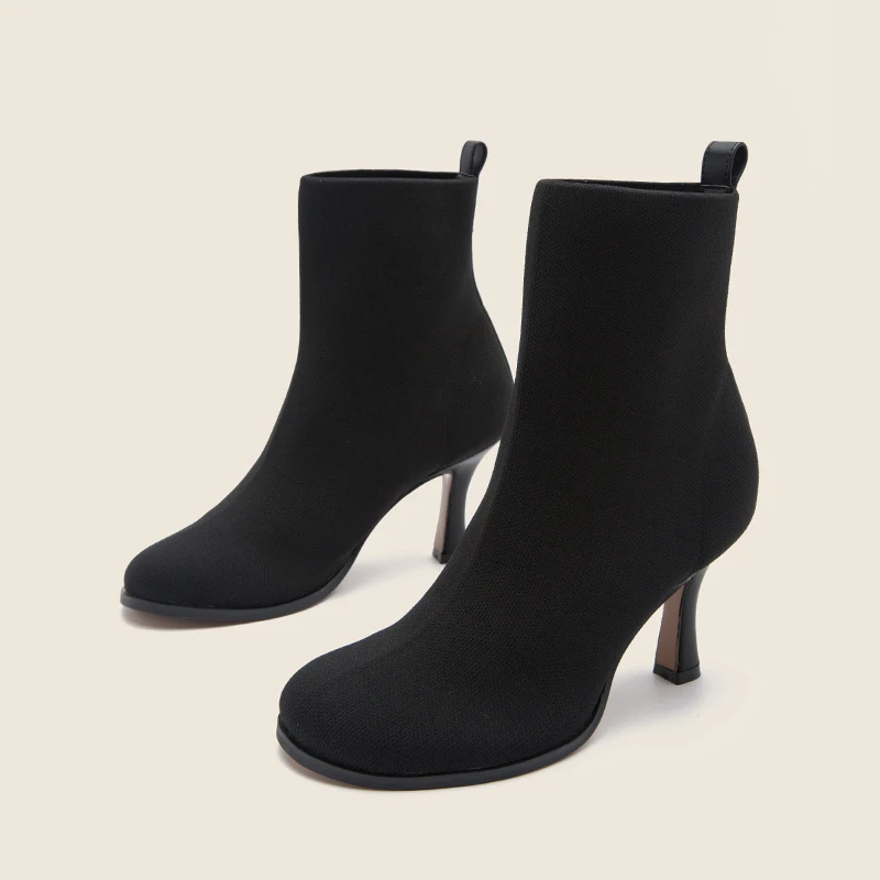 

Women Leather Ankle Boots Dress High Heels Shoe Woman Winter Boot Ladies High Heel Shoes Snow Boots Women