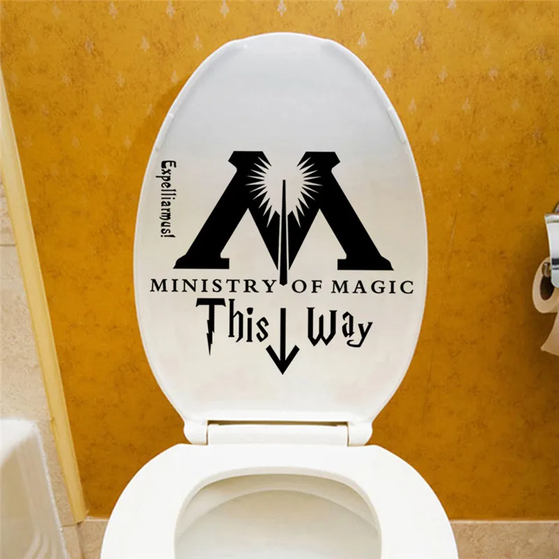 

Ministry Of Magic This Way Toilet Door Decor wall sticker Wall Decal Sticker Home Decor
