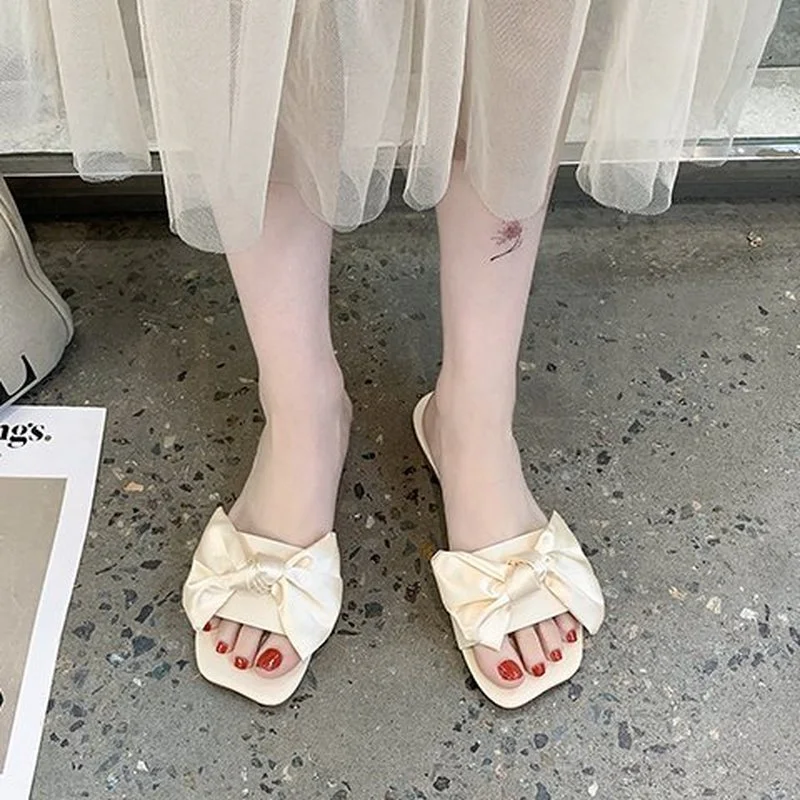 

Sandals Women Summer New Fashion Women's Sandals 2021Casual Women's Slippers Bow Sweet and Elegant Women's Slippers