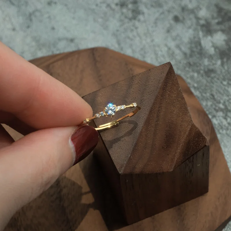 Простые Кольца из желтого золота для женщин модные ювелирные изделия с