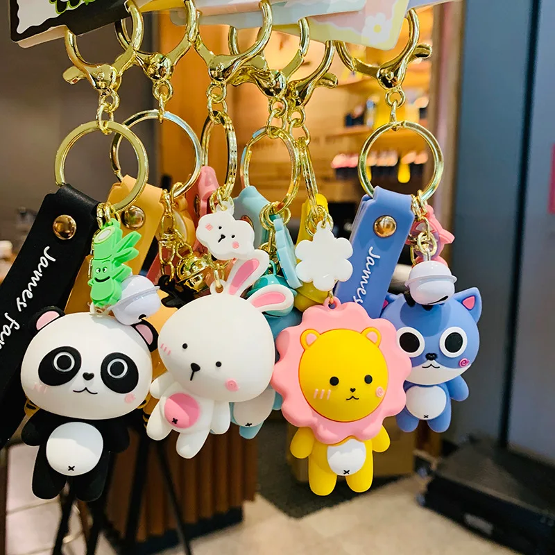 

Fashion Creative James Family Tiger Lion Dinosaur Key Chain For Women Cute Panda Bunny Cat Animal Car Keychain Bag Pendant Gift