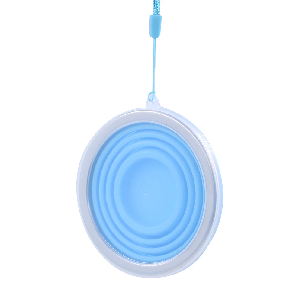 Складная чашка для путешествий кемпинга с крышкой силиконовая складная