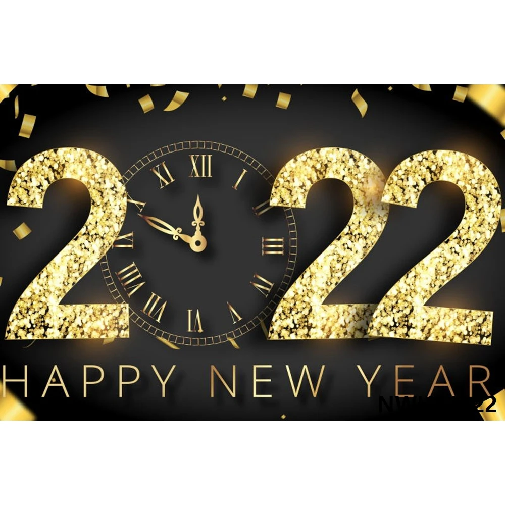 Nitree 2022 с новым годом фон Рождество фейерверк мигающие часы обратный отсчет фотография фон винил фотография