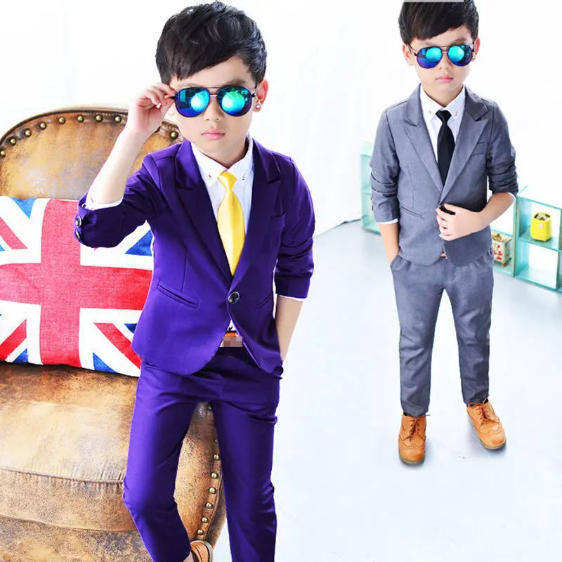 

New Gentleman Boy Blazer Pants 2pcs Clothing Sets Spring Autumn Fashion Kids Suits for Wedding Party Birthday Wear Boys Outfits