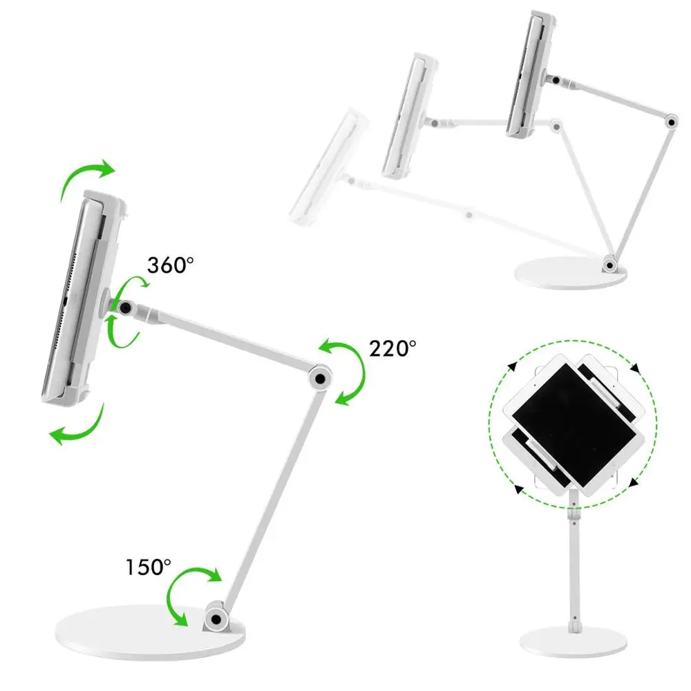 Prezzo Supporti Per Tablet A Braccio Lungo Per Ipad Pro Staffa Apple Air 12.9 Da 10.9 Pollici Supporto Per Tablet Da 7-13 ''accessori Da Scrivania Supporto Pieghevole In Metallo