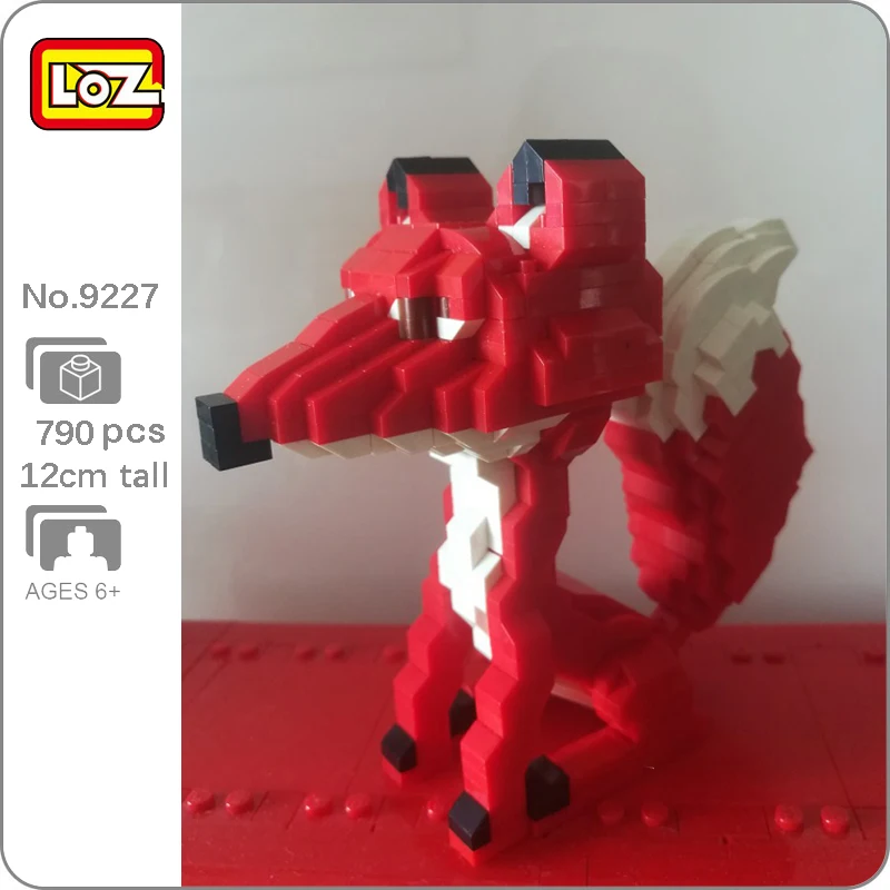 LOZ 9227 мультфильм красная лиса животное фигурка 3D модель 790 шт DIY маленькие мини