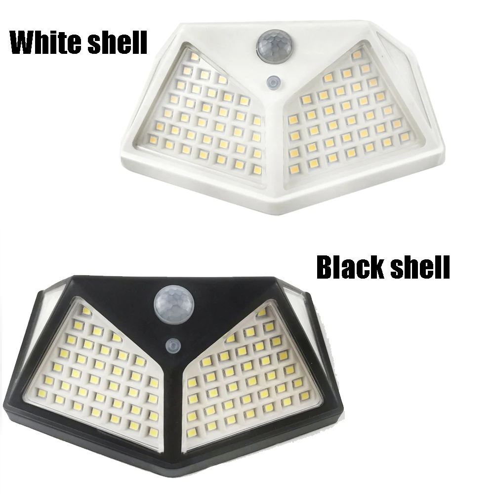 A2 solar lamp lantern 100/114 LED light 4-side 2400mA PIR motion sener Garden outdoor Patio Yard Wall Driveway Fence