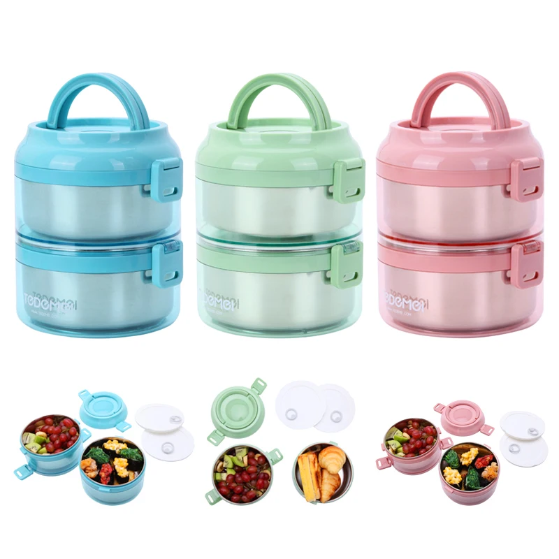 Ланч бокс последняя Нержавеющая Сталь Bento снэк двухслойный контейнер для еды