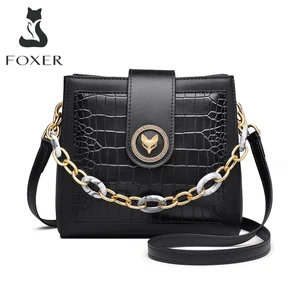 foxer brand vintage cow leather bags for women casual bucket bag handle crossbody bags high quality lady shoulder tote bags free global shipping