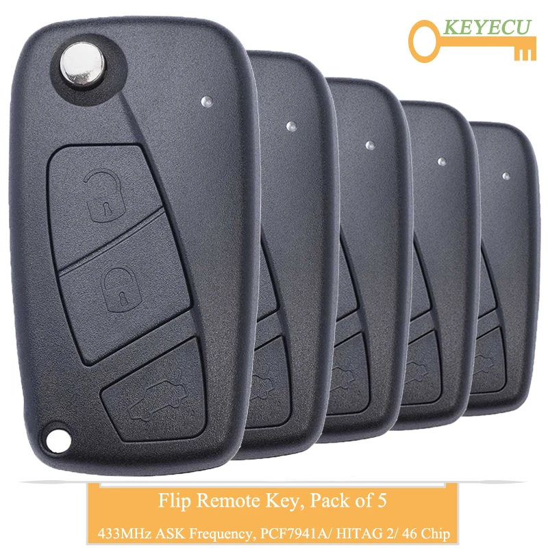 Пульт дистанционного управления KEYECU для автомобиля Fiat Panda 2003 2004 2005 - 2012 3 кнопки Fob