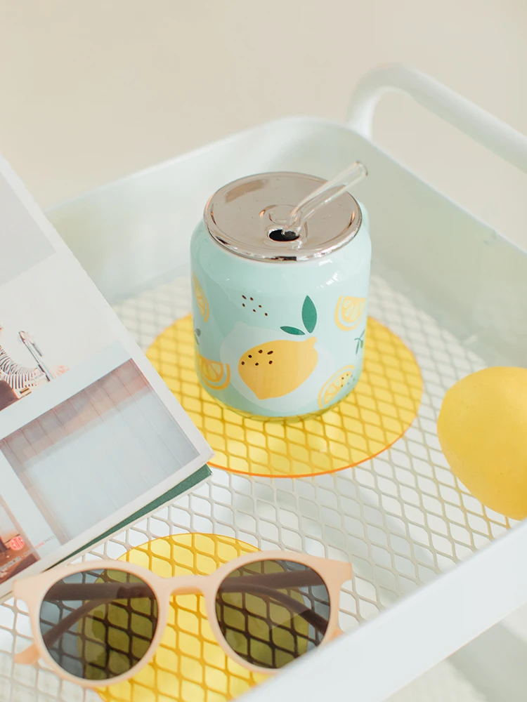 

Cup Children's Office Strawberry Mug with Spoon Ceramic Water Cup Lovely Fruit Summer Straw Coffee Cup