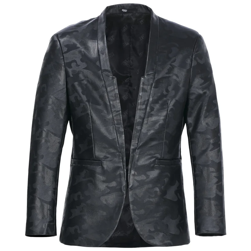 Мужской пиджак камуфляжный с принтом для выступлений на осень B193306227 2019|Пиджаки| |