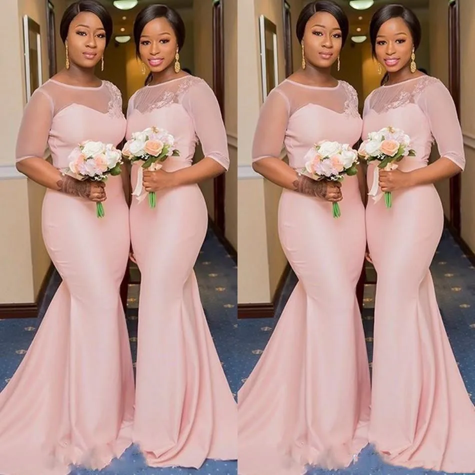 

Платье подружки невесты с рукавами и круглым вырезом