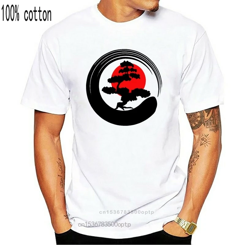 

Новинка, футболка с изображением дерева и Энсо, круга, деревьев в японском стиле, сумасшедшая мужская мода, необычная Мужская Уличная одежда...