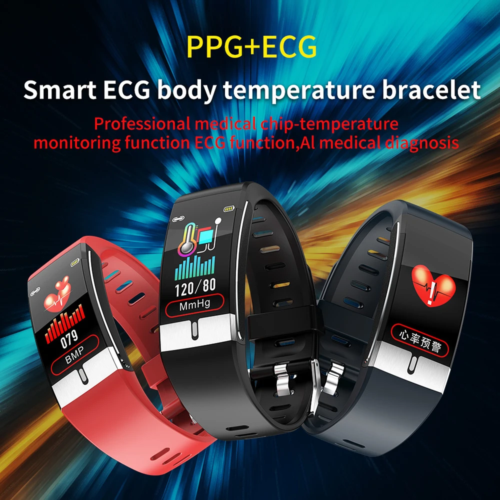 

1.08 Inch Smart Watch Color Screen Body IP68 Waterproof Temperature and ECG Function Bluetooth Sports Smart Bracelet