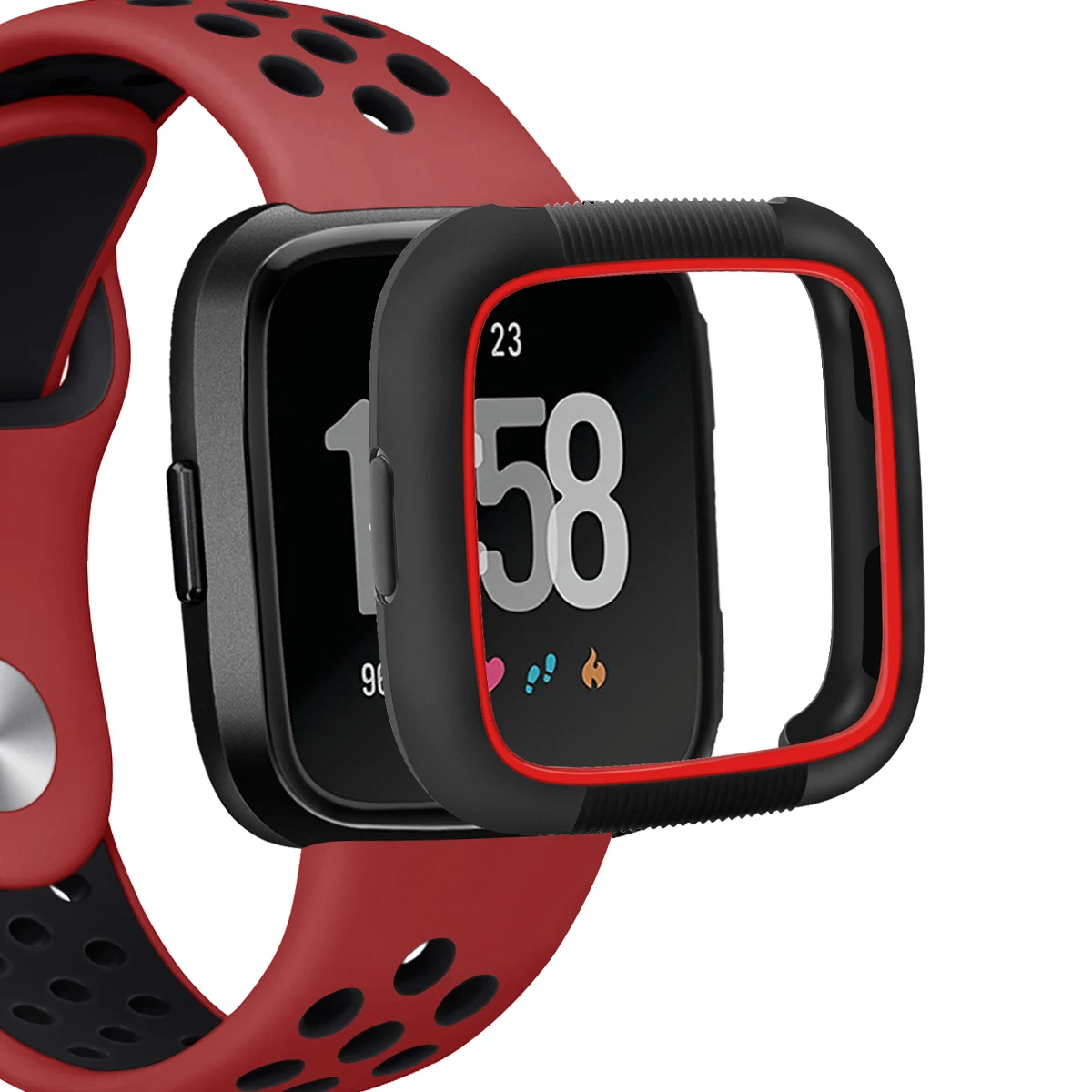 Защитный чехол для экрана Fitbit Versa из силикона и ТПУ с защитой от падения