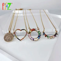f j4z new women necklaces luxury colorful stone collar necklace designer circle heart pendant necklace jewelry gifts dropship