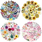 50 шт., водонепроницаемые стикеры в виде морской черепахи, солнца, цветка, бабочки