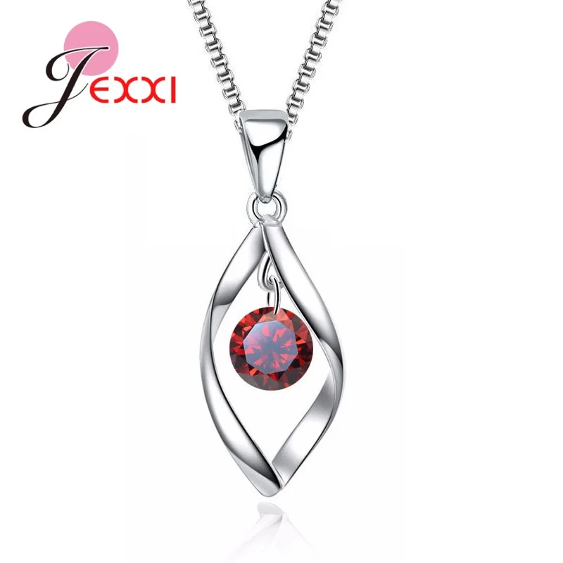 

Free Shipping Classic Shape Necklace 925 Sterling Silver and Cubic Zirconia Women Anniversary Party Shopping Jewelry