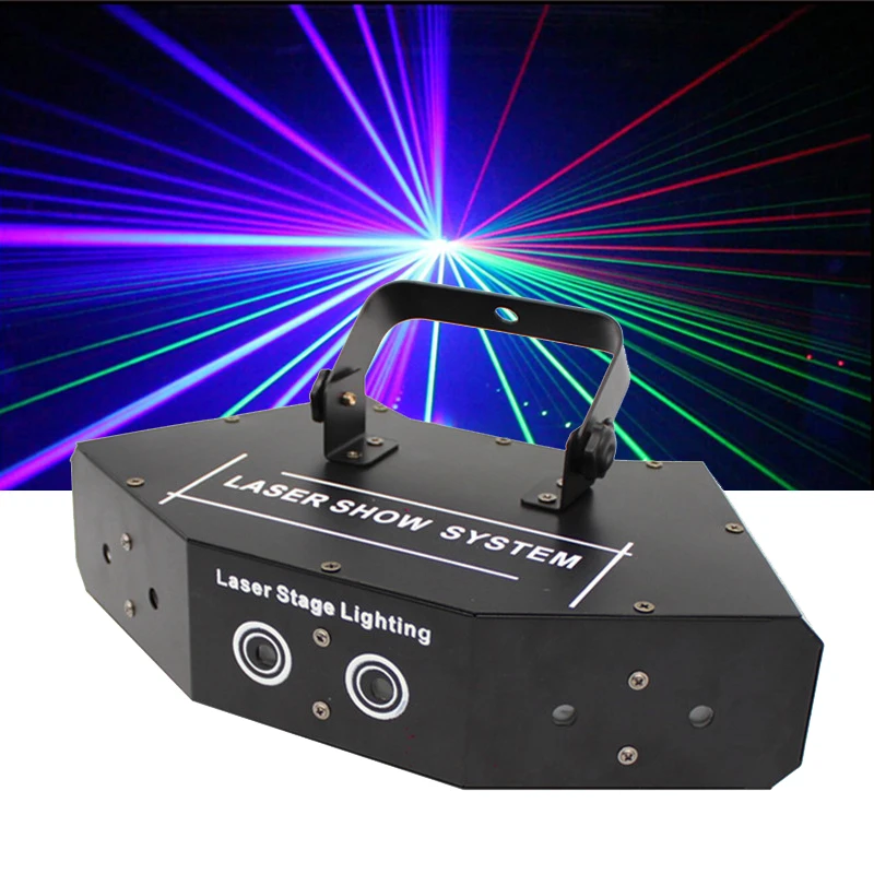 Fast Shipping 6 Lens RGB Laser Light DMX512 Line Effects Lighting Disco Dance Bar Home Party Scanning System Show DJ Lights